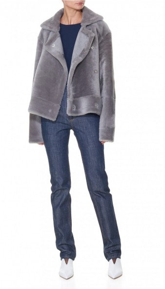 TIBI SHEARLING AVIATOR JACKET ~ grey jackets ~ casual luxe