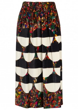 DRIES VAN NOTEN Shenslong printed velvet skirt ~ mixed print midi skirts