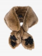 Simone Rocha Beaded Faux Fur Scarf ~ luxe scarves ~ glamorous winter accessories