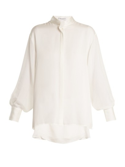 AMANDA WAKELEY Sinai drop-shoulder silk shirt ~ sheer shirts