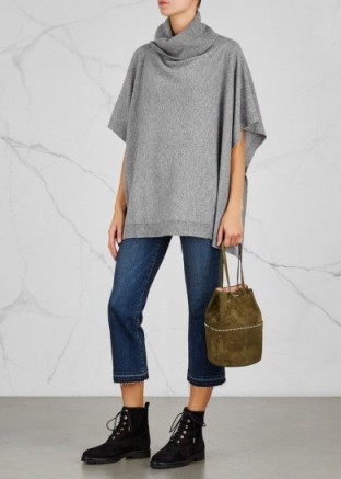 HAWICO Sitella roll-neck cashmere poncho ~ luxe grey ponchos