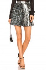 Tanya Taylor SIDRA SKIRT – metallic silver pleated mini skirts