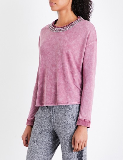 THE KOOPLES SPORT Tie-dye jersey sweatshirt | luxe embellished purple sweatshirts