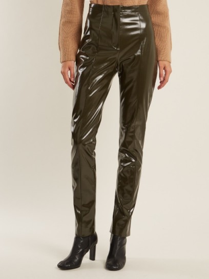 ACNE STUDIOS Tugi vinyl trousers ~ shiny khaki pants