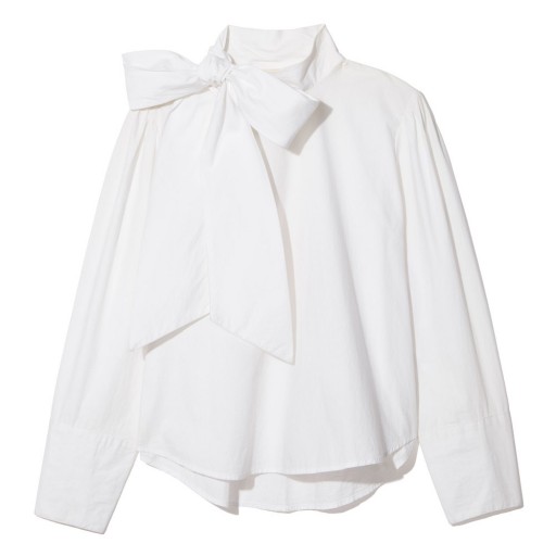 Ulla Johnson PENELOPE BLOUSE ~ white tie neck blouses ~ romantic fashion