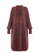 RACHEL COMEY Upland neck-tie lamé dress – dark pink dresses