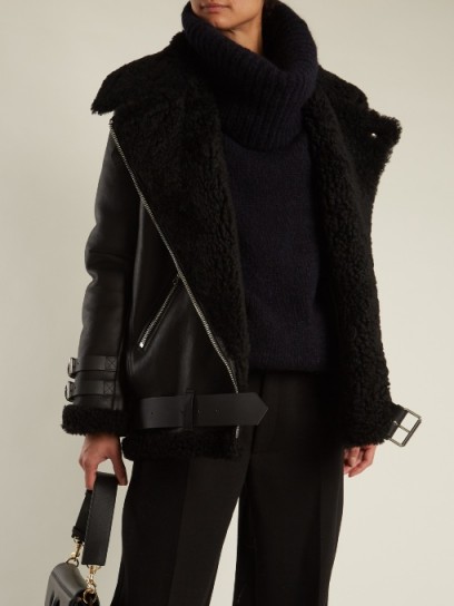 ACNE STUDIOS Velocite leather and shearling jacket ~ stylish winter jackets