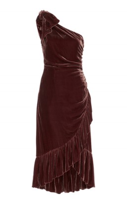 Ulla Johnson Velvet Asymmetric Dress ~ luxe one shoulder dresses