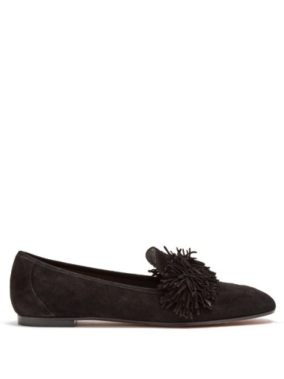 AQUAZZURA Wild Thing fringed suede loafers