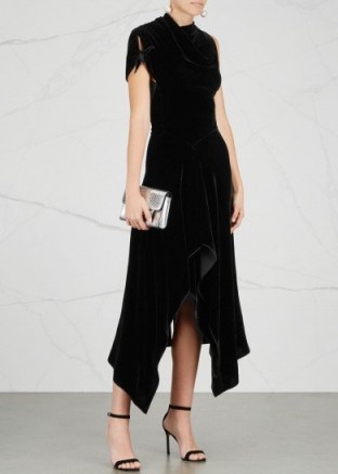 ROLAND MOURET Wren one-shoulder velvet dress ~ luxe evening dresses ~ chic lbd