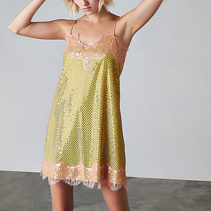 River Island Yellow Ashish sequin lace slip dress ~ strappy party dresses
