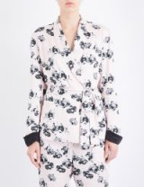 YOLKE Orchid-print silk jacket / floral dressing gown jackets / nightwear