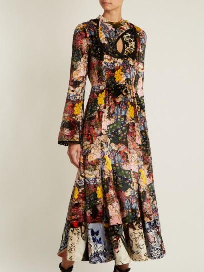 ERDEM Zuzanna Kayis Mountain-print velvet dress