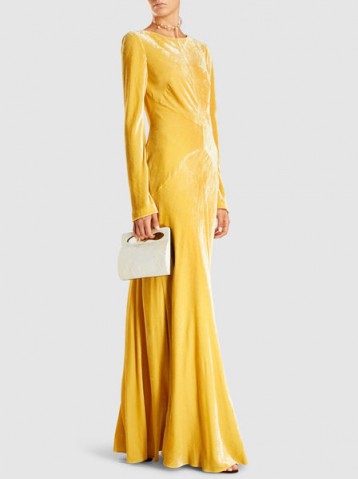yellow velvet gown