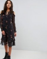 All Saints Marissa Maize Dress / floral cold shoulder dresses