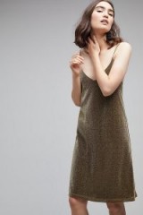 Otto D’Ame Annie Metallic Cami Dress | gold strappy slip dresses