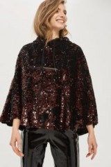 TOPSHOP Annie Poncho – bronze sequin ponchos – luxe looks