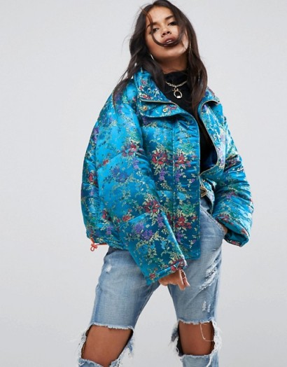 asos floral puffer jacket