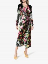 Attico Victoria Patchwork Print Wrap Dress – mixed print dresses