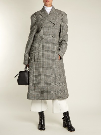 ELLERY Bel Air checked double-breasted wool coat ~ chic check print coats