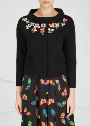 BOUTIQUE MOSCHINO Black embellished cropped jacket