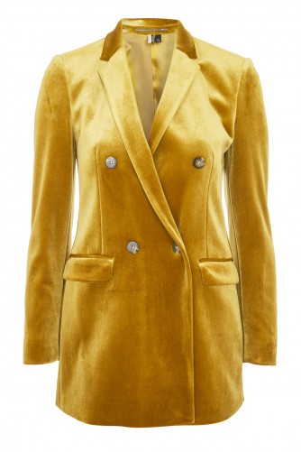 TOPSHOP Bonded Velvet Blazer – ochre jackets