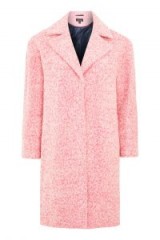 Topshop Boucle Cocoon Coat | pink winter coats