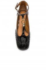 CHLOE Patent Leather Perry Pumps / shiny block heel shoes