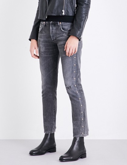 CITIZENS OF HUMANITY Emerson stud-embellished slim-fit boyfriend mid-rise jeans