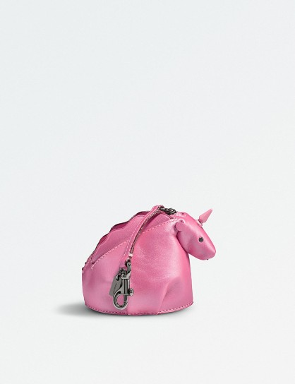 COACH Unicorn leather coin purse – dark metallic pink purses – unicorns – cute accessories