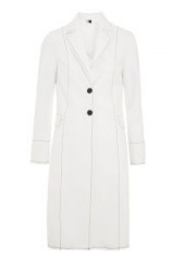 TOPSHOP Contrast Stitch Twill Coat – stylish white coats