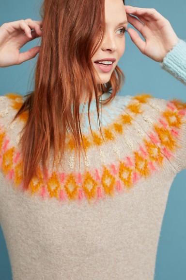 Anthropologie Cordelia Fairisle Sweater | luxe style sweaters | patterned jumpers