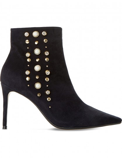 DUNE Onyxx embellished suede ankle boots