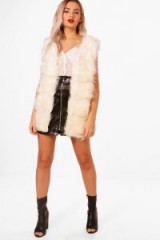 boohoo Fiona Faux Fur Gilet | cream gilets | fluffy sleeveless winter jackets