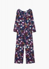 Mango Floral print jumpsuit CHARLIE / navy wide leg jumpsuits / flower prints