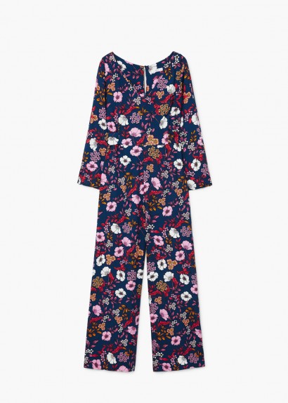 Mango Floral print jumpsuit CHARLIE / navy wide leg jumpsuits / flower prints