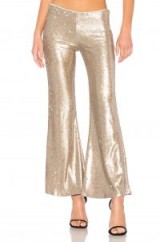 Free People THE MINX SEQUIN FLARE PANT – gold embellished party trousers – flared evening pants – sequinned flares – glamour – shimmer