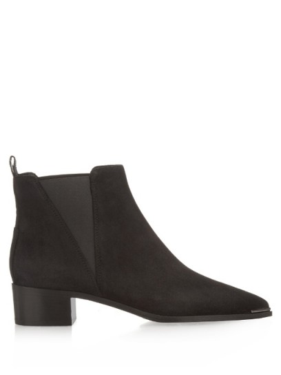 ACNE STUDIOS Jensen suede boots ~ black pointed toe ankle boot ~ casual style