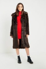 Light Before Dark Midi Chocolate Brown Faux Fur Coat / chic style winter coats