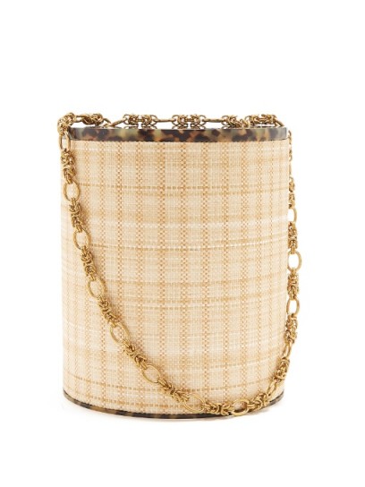 REBECCA DE RAVENEL Lolli woven-rattan bag ~ bucket bags