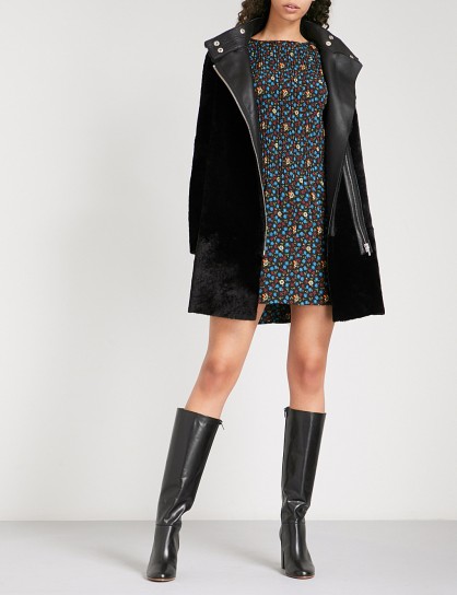 MAJE Gibson shearling coat ~ chic black coats