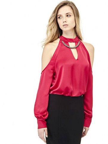 GUESS by MARCIANO BODY WITH BARE SHOULDERS | red cut out bodysuits