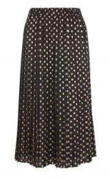 WAREHOUSE METALLIC SPOT PLEATED SKIRT | spotty midi skirts