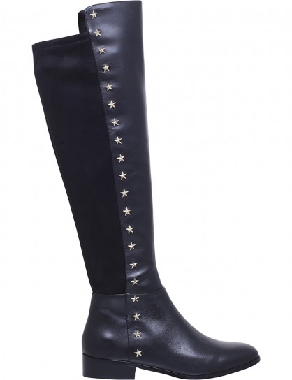 MICHAEL MICHAEL KORS Bromley knee-high leather boots ~ black star stud winter boots