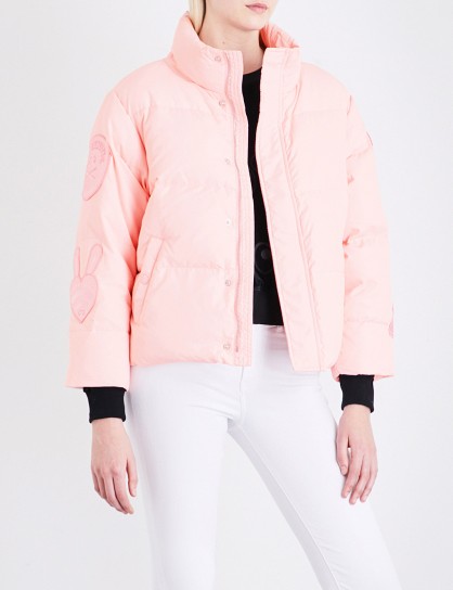 MINI CREAM Cropped shell down puffer jacket – pink padded jackets