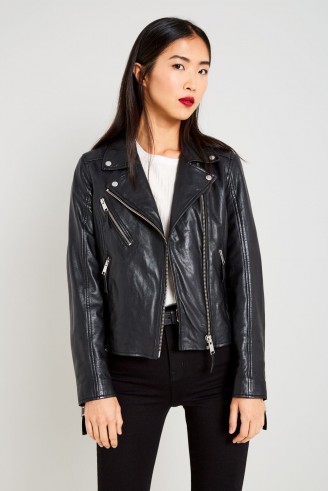 JACK WILLS PADSTOW LEATHER BIKER JACKET – black moto jackets