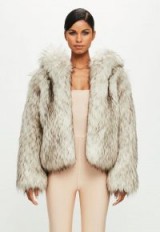 peace + love cream cropped faux fur hooded coat | luxe style fluffy coats | glamorous furry winter jackets