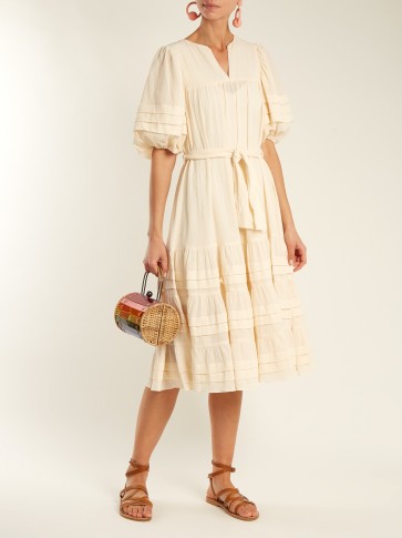 ZIMMERMANN Prima Tuck tie-waist cotton dress / beautiful boho dresses