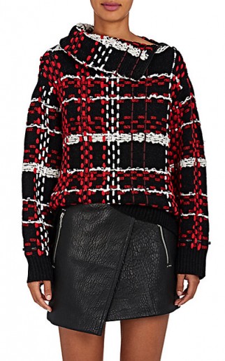 RAG & BONE Dawson Wool-Blend Sweater ~ chic check patterned sweaters