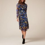 L.K. Bennett x Preen REED ROSE PRINT SILK DRESS – romantic high lace neck floral dresses